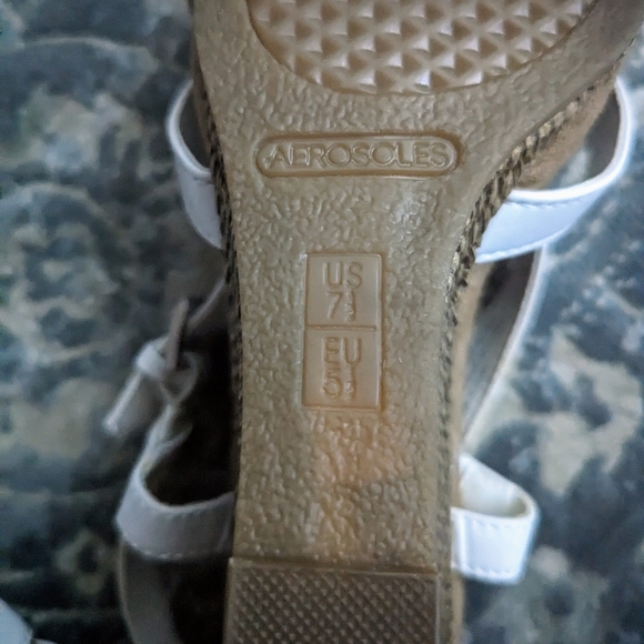 White Strappy Aerosoles Wedges - Picture 10 of 13